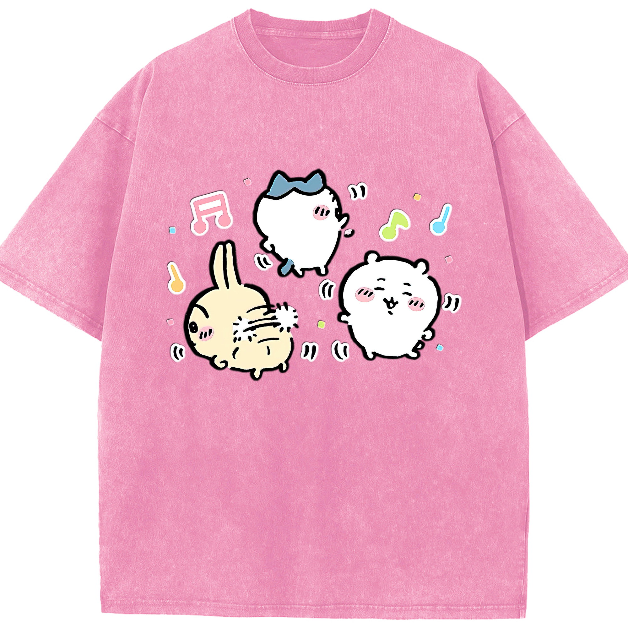 （画像用） ちいかわ うさぎ Chii-kawa usagi 綿100% ヴィンテージ風 半袖Tシャツ（フロントプリント）
